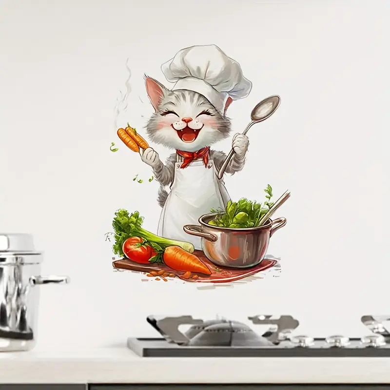 Home Cooking For Cats - Adesivi per cucina con gatti dei