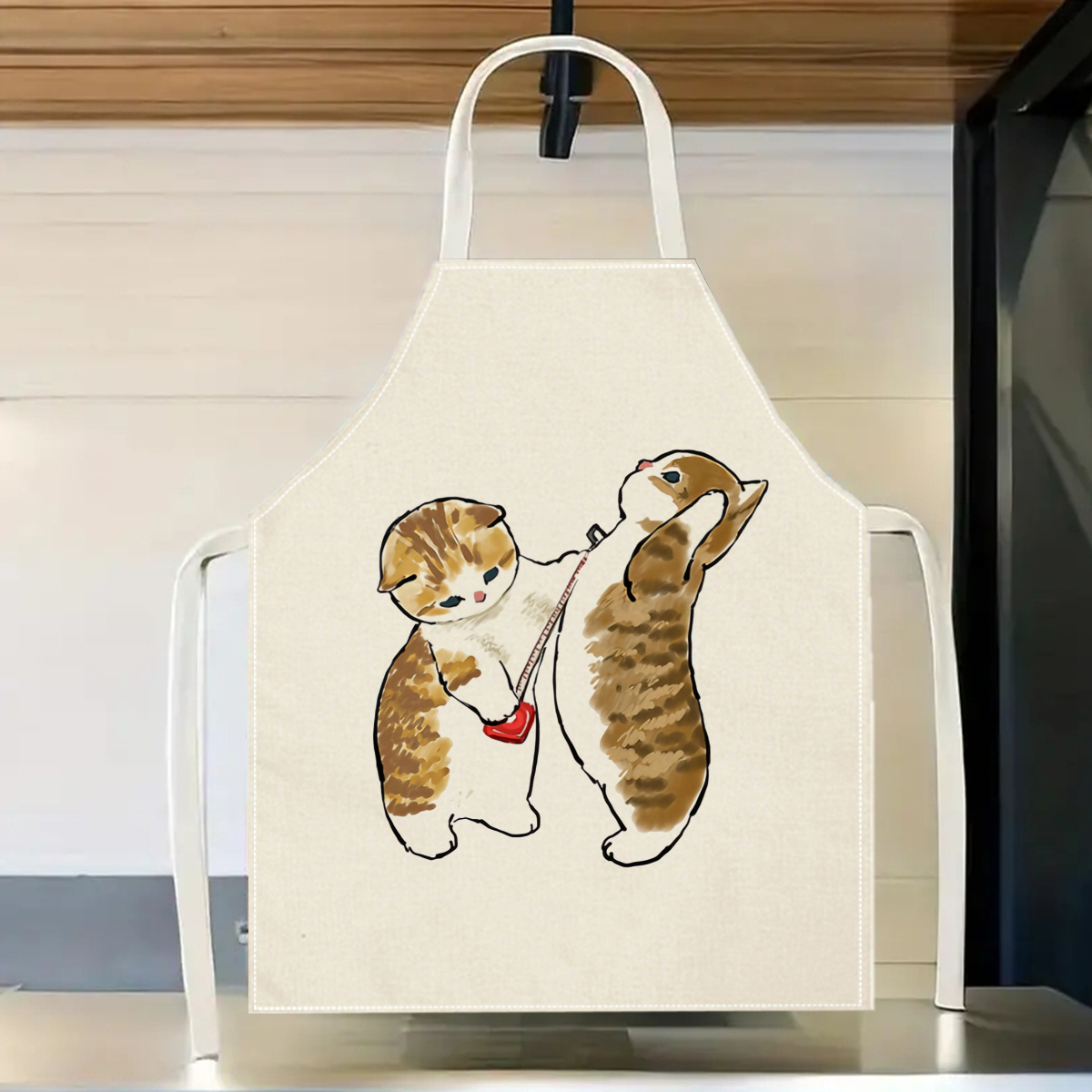 Home Cooking For Cats - Grembiule in lino con simpatici gatti