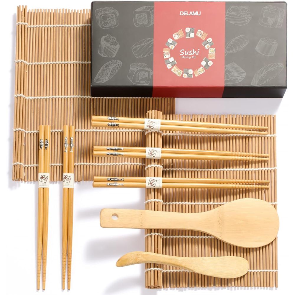 Sushi Mat Bamboo - Kit Premium per Sushi con Tappetini