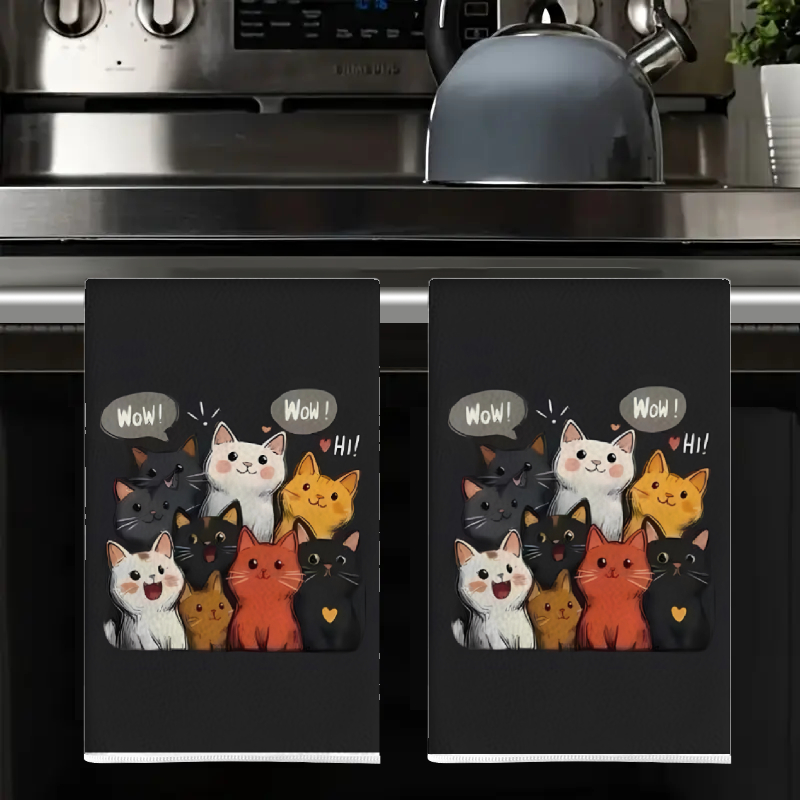 2 pezzi, set di asciugamani da - Home Cooking For Cats recensione e prezzo